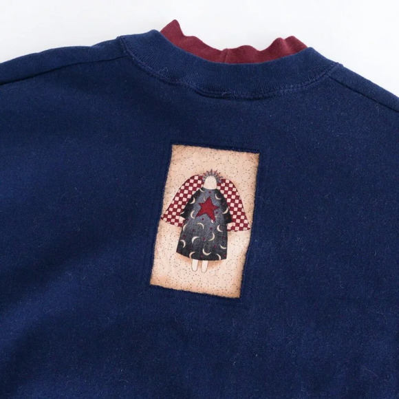 Vintage Jerseys Navy Maroon Angels Patchwork Crewneck Sweater 2X - Picture 13 of 13